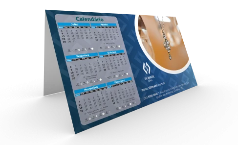 CALENDÁRIO | PVC 0,76mm - Cristal | 17,6x17,4 cm | VERNIZ CRISTAL FRENTE E VERSO | 4X0